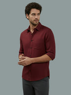 TerraDesi Onyx Stealth Solid Cotton Blend Formal Shirt