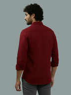 TerraDesi Ruby Regal Solid Cotton Blend Formal Shirt