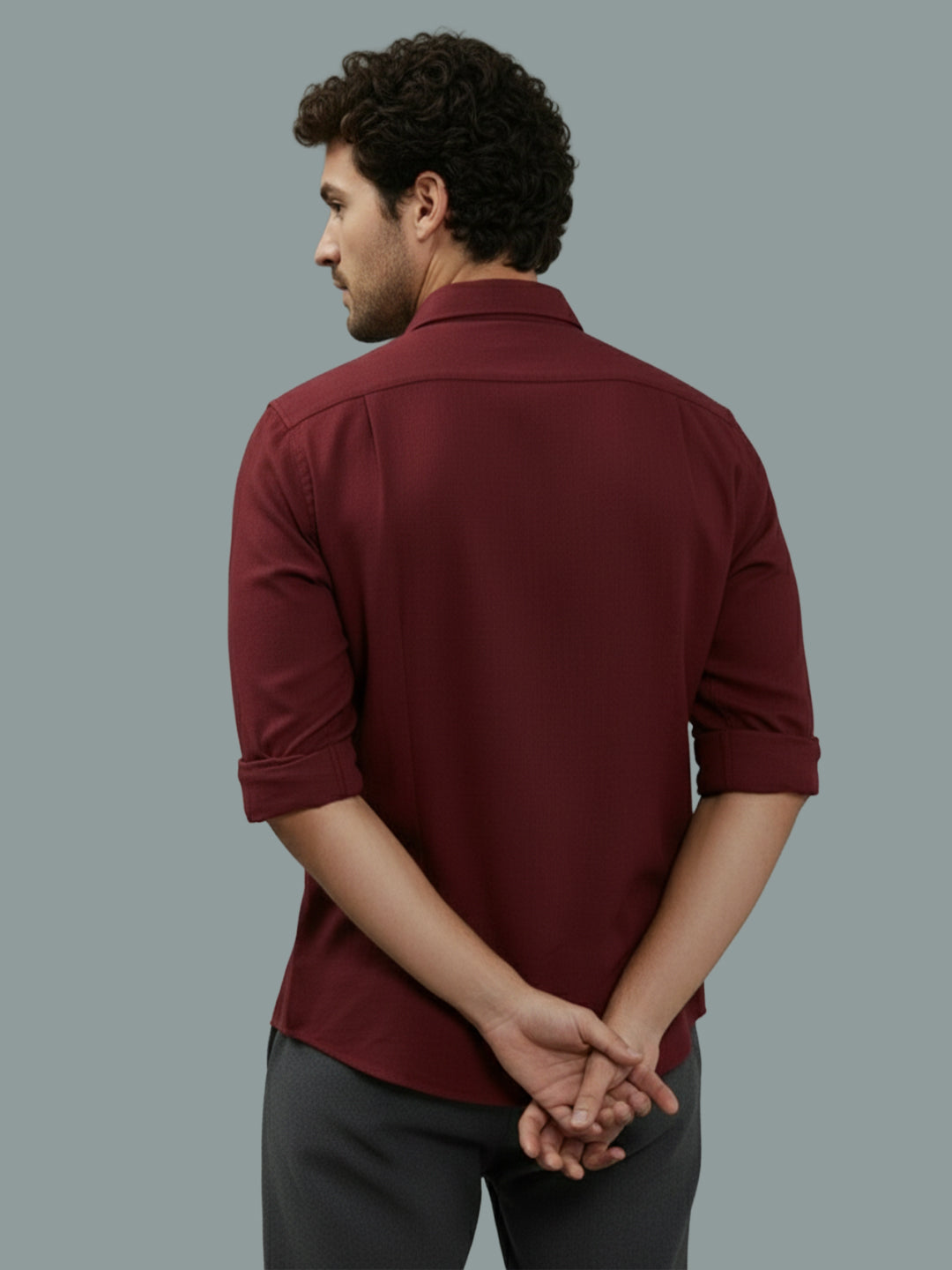 TerraDesi Onyx Stealth Solid Cotton Blend Formal Shirt