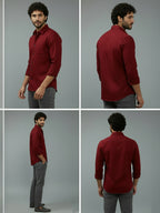TerraDesi Ruby Regal Solid Cotton Blend Formal Shirt