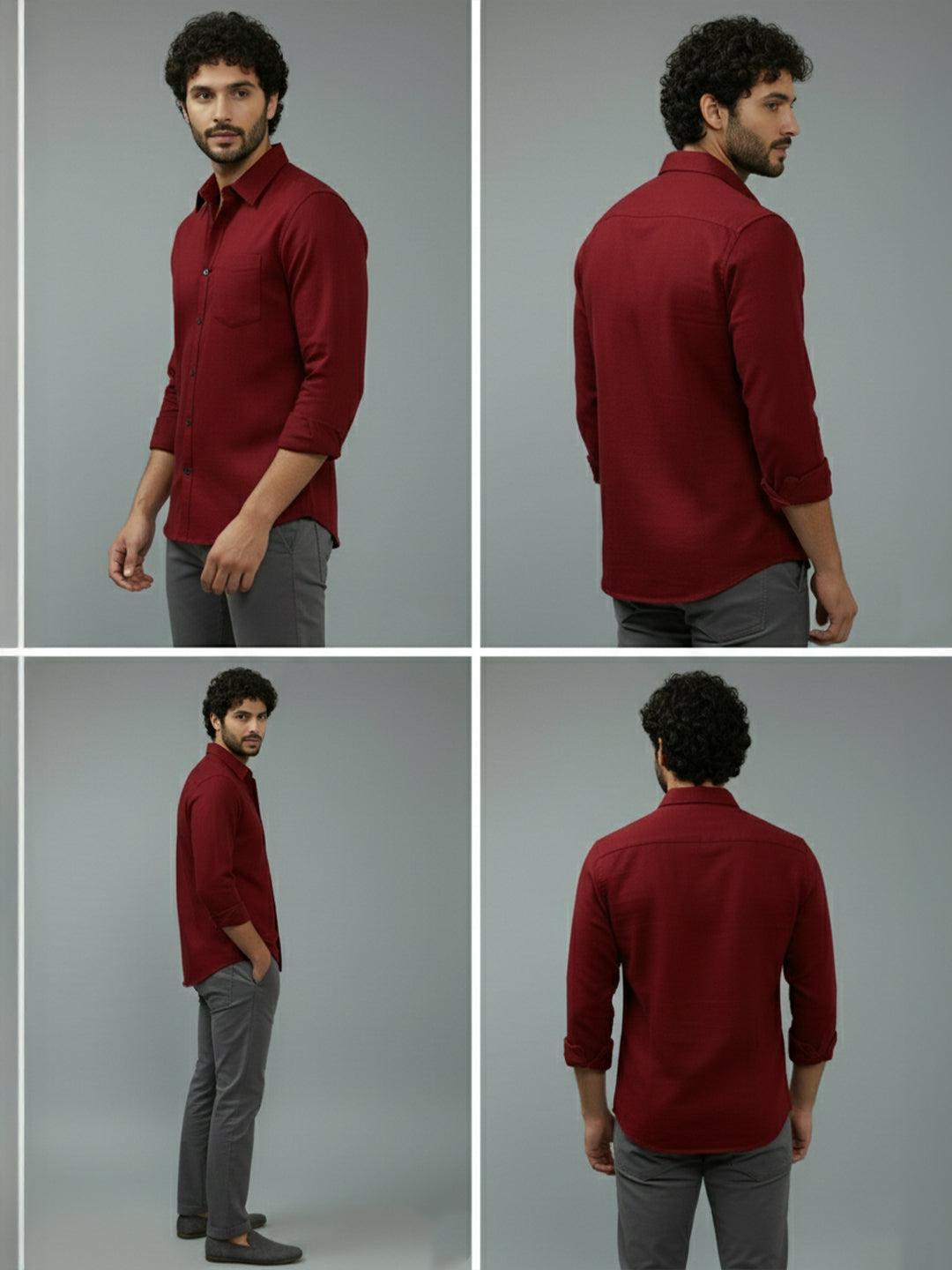 TerraDesi Ruby Regal Solid Cotton Blend Formal Shirt