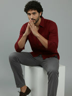 TerraDesi Ruby Regal Solid Cotton Blend Formal Shirt