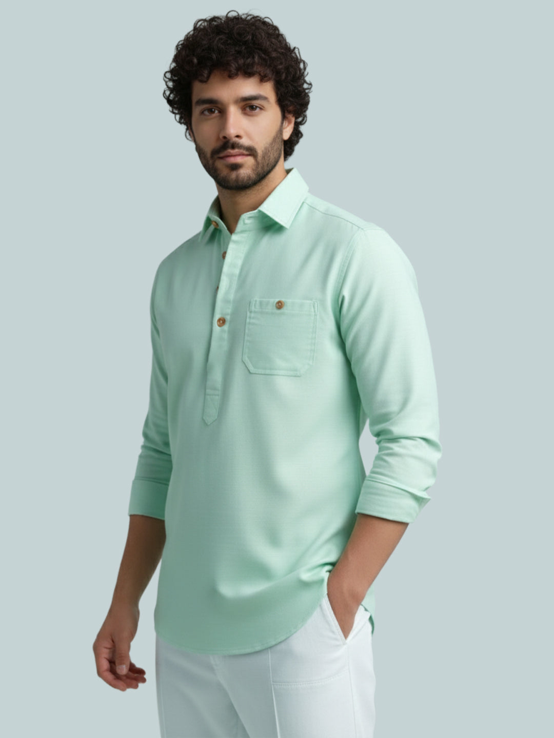 TerraDesi Modern Cotton Kurta for Men – Casual Ethnic Essential (SE86)
