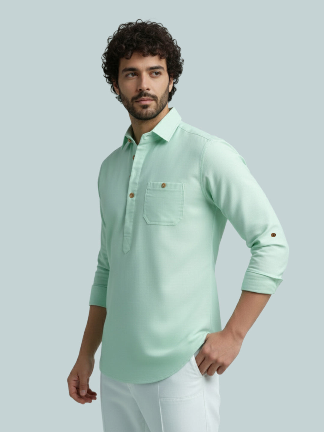 TerraDesi Modern Cotton Kurta for Men – Casual Ethnic Essential (SE86)