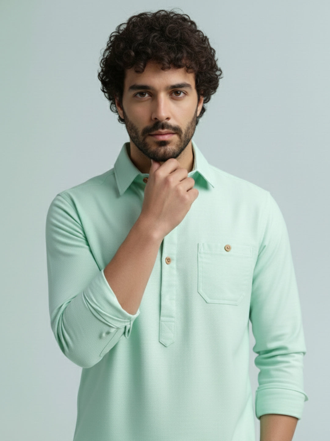 TerraDesi Modern Cotton Kurta for Men – Casual Ethnic Essential (SE86)