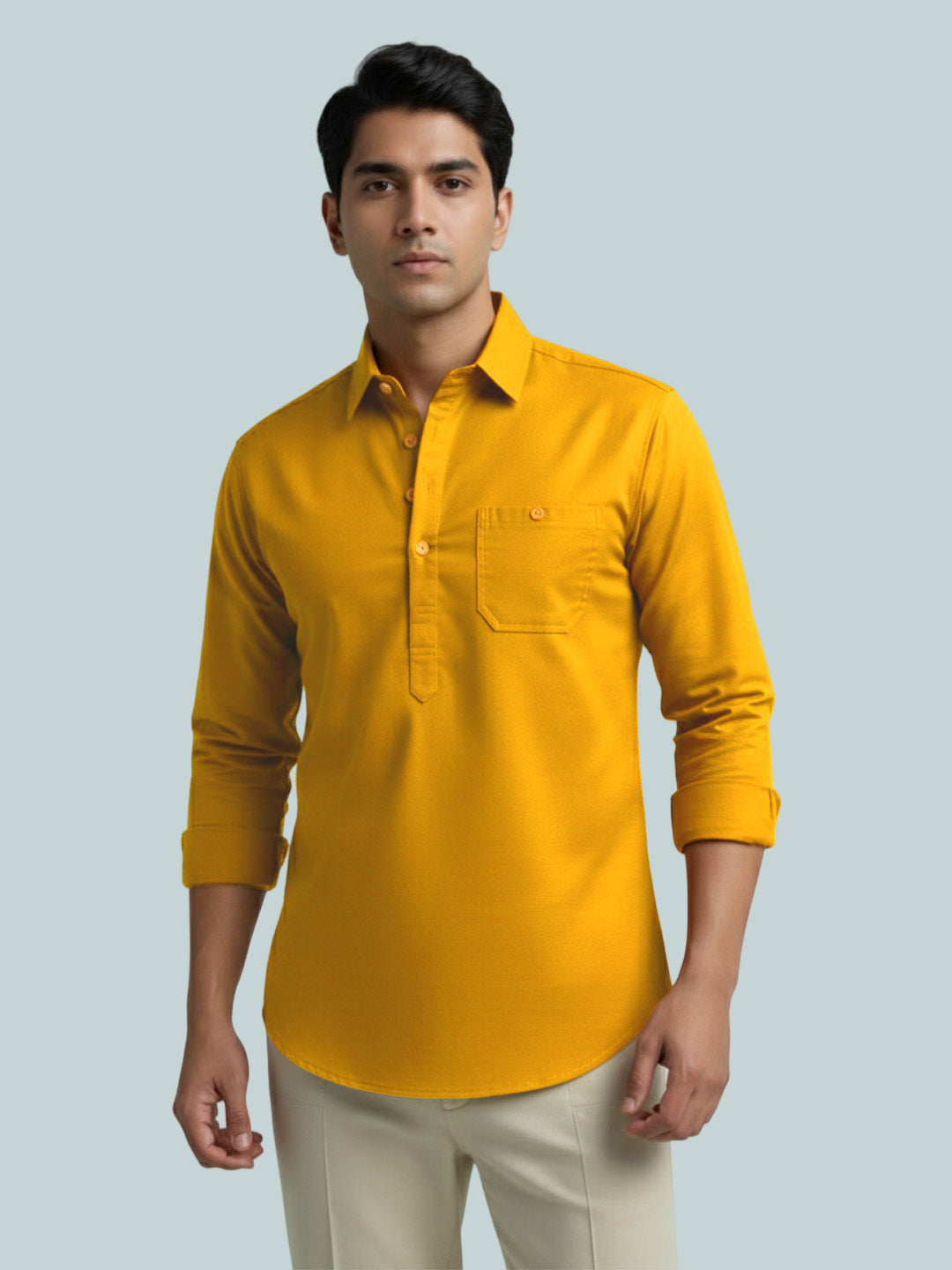 TerraDesi Breathable Cotton Short Kurta – Timeless Men's Style (SE83)