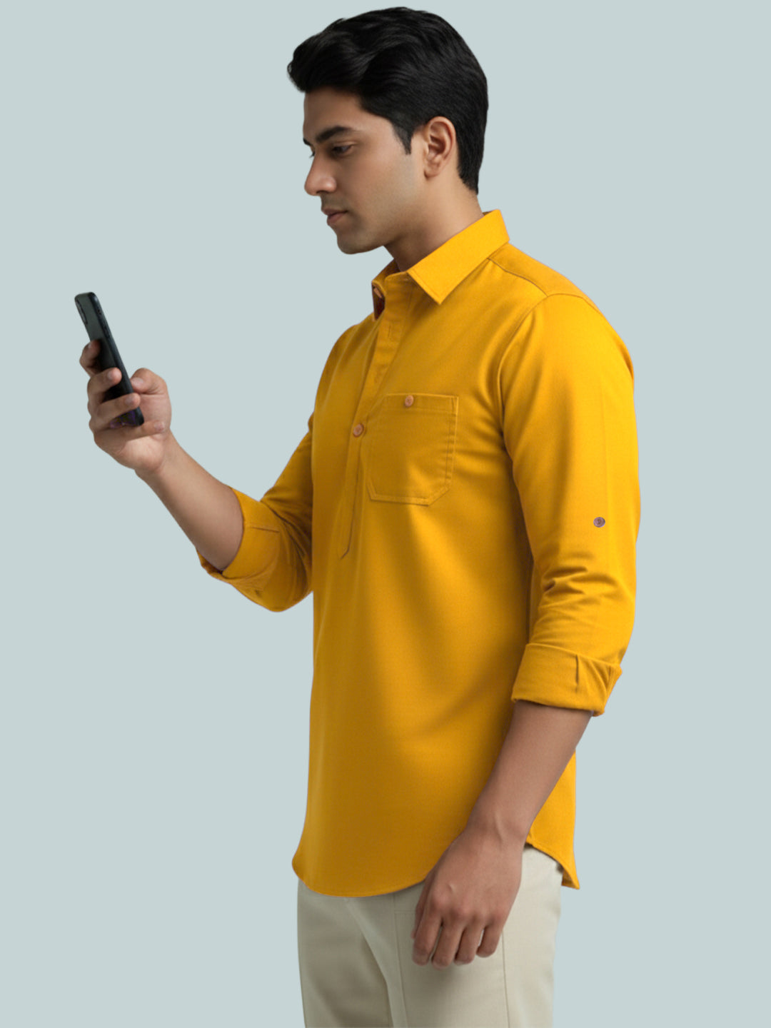 TerraDesi Breathable Cotton Short Kurta – Timeless Men's Style (SE83)