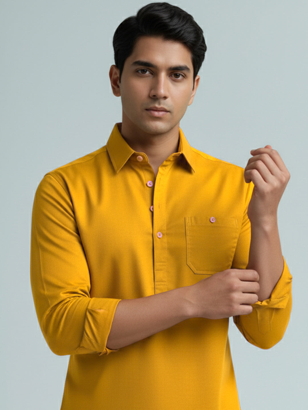 TerraDesi Breathable Cotton Short Kurta – Timeless Men's Style (SE83)