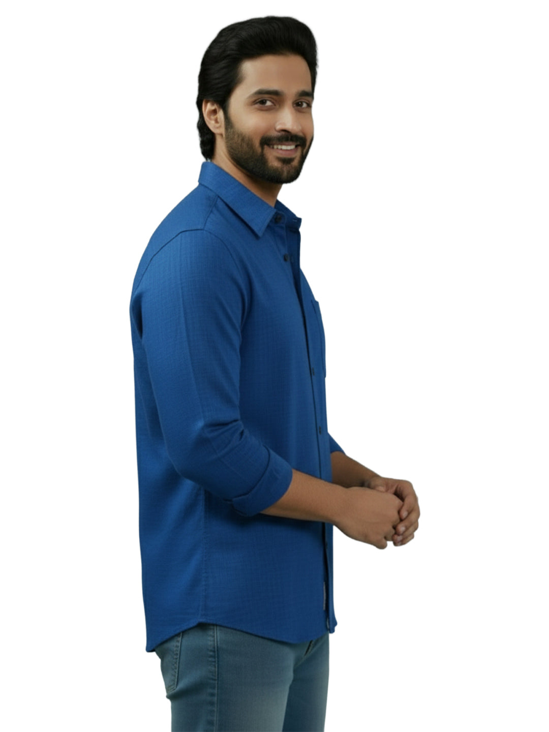 TerraDesi Citrine Glow Solid Cotton Blend Formal Shirt
