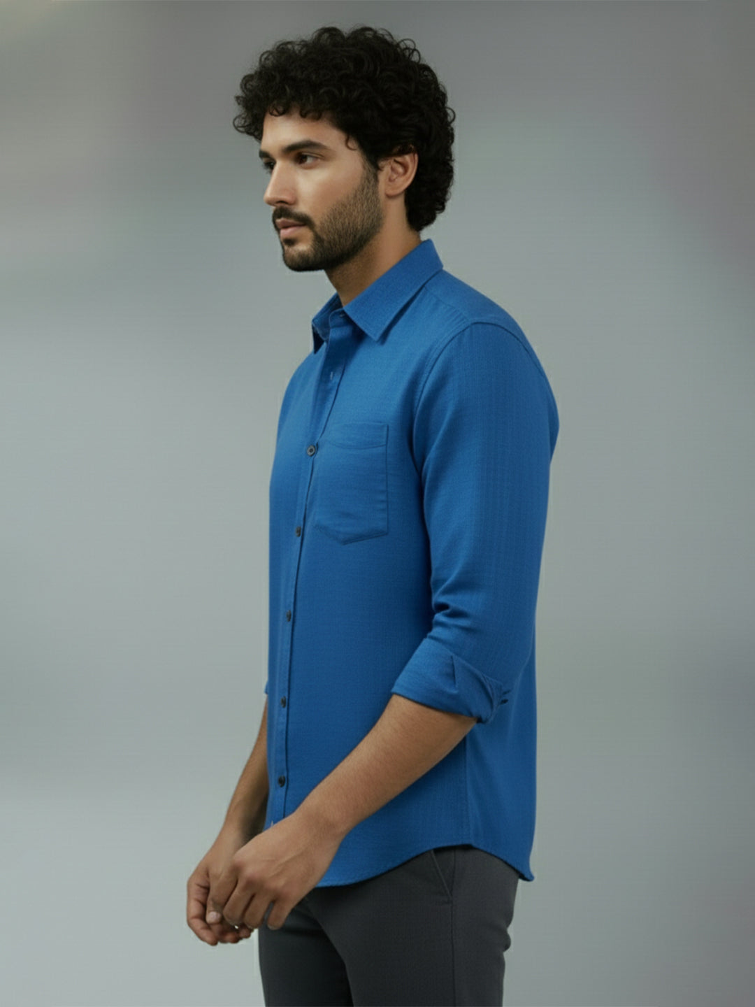 TerraDesi Ruby Regal Solid Cotton Blend Formal Shirt