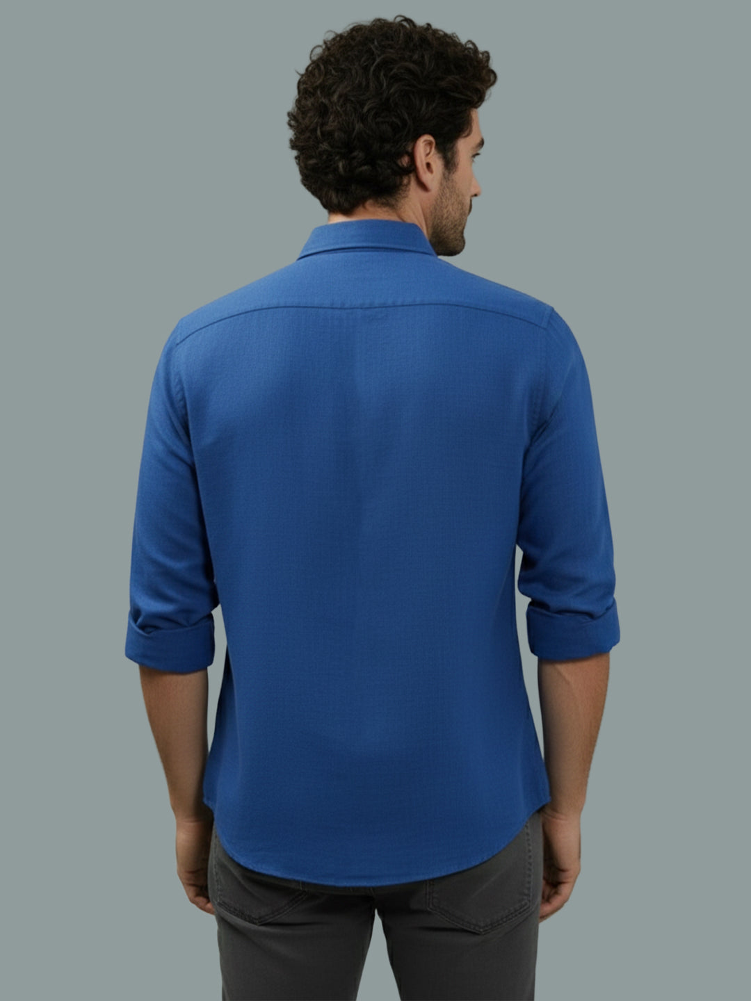 TerraDesi Onyx Stealth Solid Cotton Blend Formal Shirt