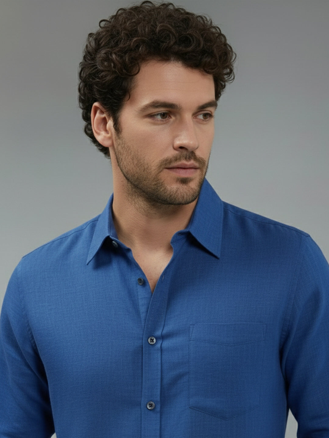 TerraDesi Onyx Stealth Solid Cotton Blend Formal Shirt