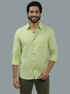 TerraDesi Citrine Glow Solid Cotton Blend Formal Shirt