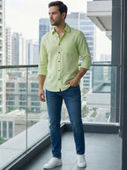 TerraDesi Saffron Ember Solid Cotton Formal Shirt