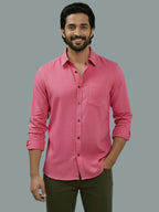 TerraDesi Citrine Glow Solid Cotton Blend Formal Shirt