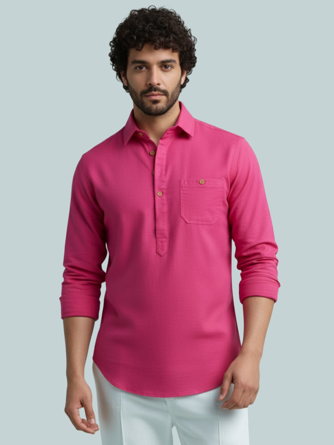 TerraDesi Modern Cotton Kurta for Men – Casual Ethnic Essential (SE86)