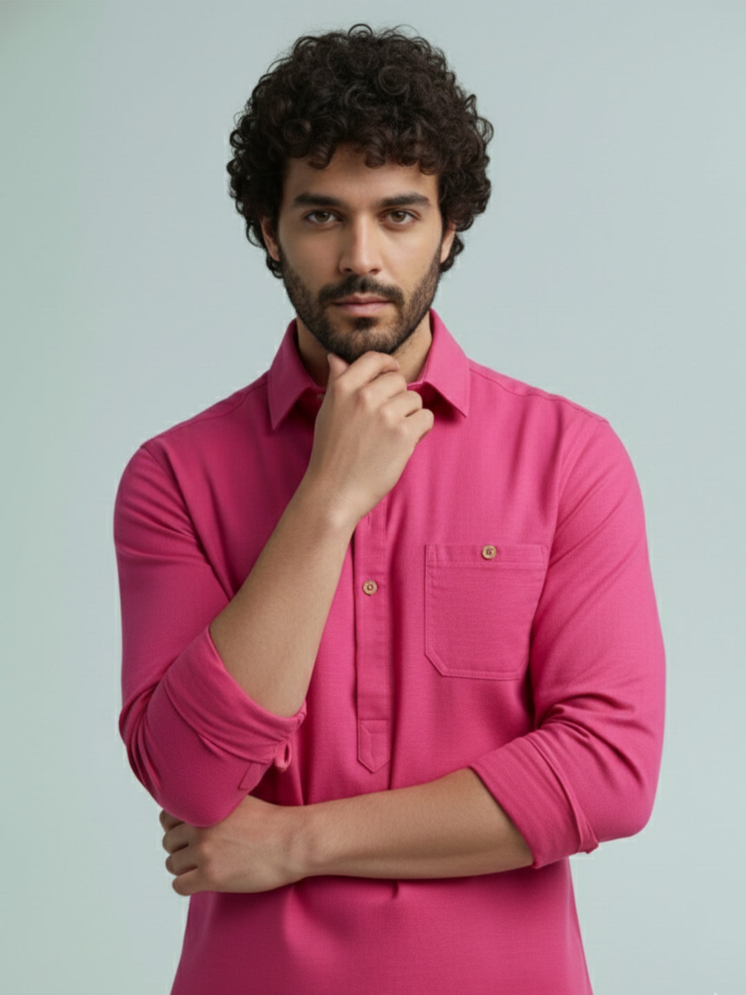 TerraDesi Modern Cotton Kurta for Men – Casual Ethnic Essential (SE86)