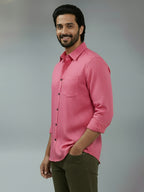 TerraDesi Citrine Glow Solid Cotton Blend Formal Shirt