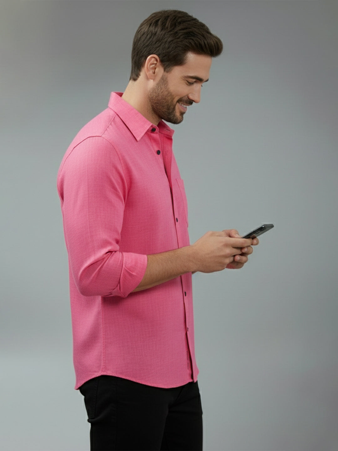TerraDesi Alabaster Peak Solid Cotton Blend Formal Shirt