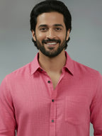TerraDesi Citrine Glow Solid Cotton Blend Formal Shirt