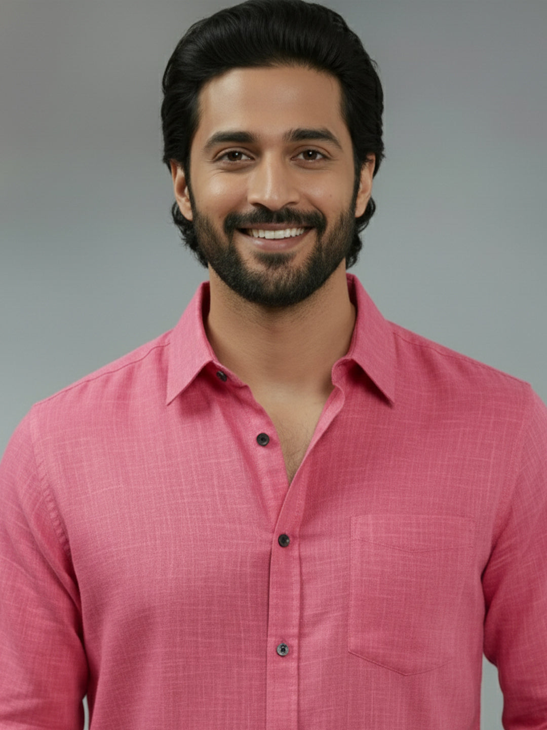 TerraDesi Citrine Glow Solid Cotton Blend Formal Shirt