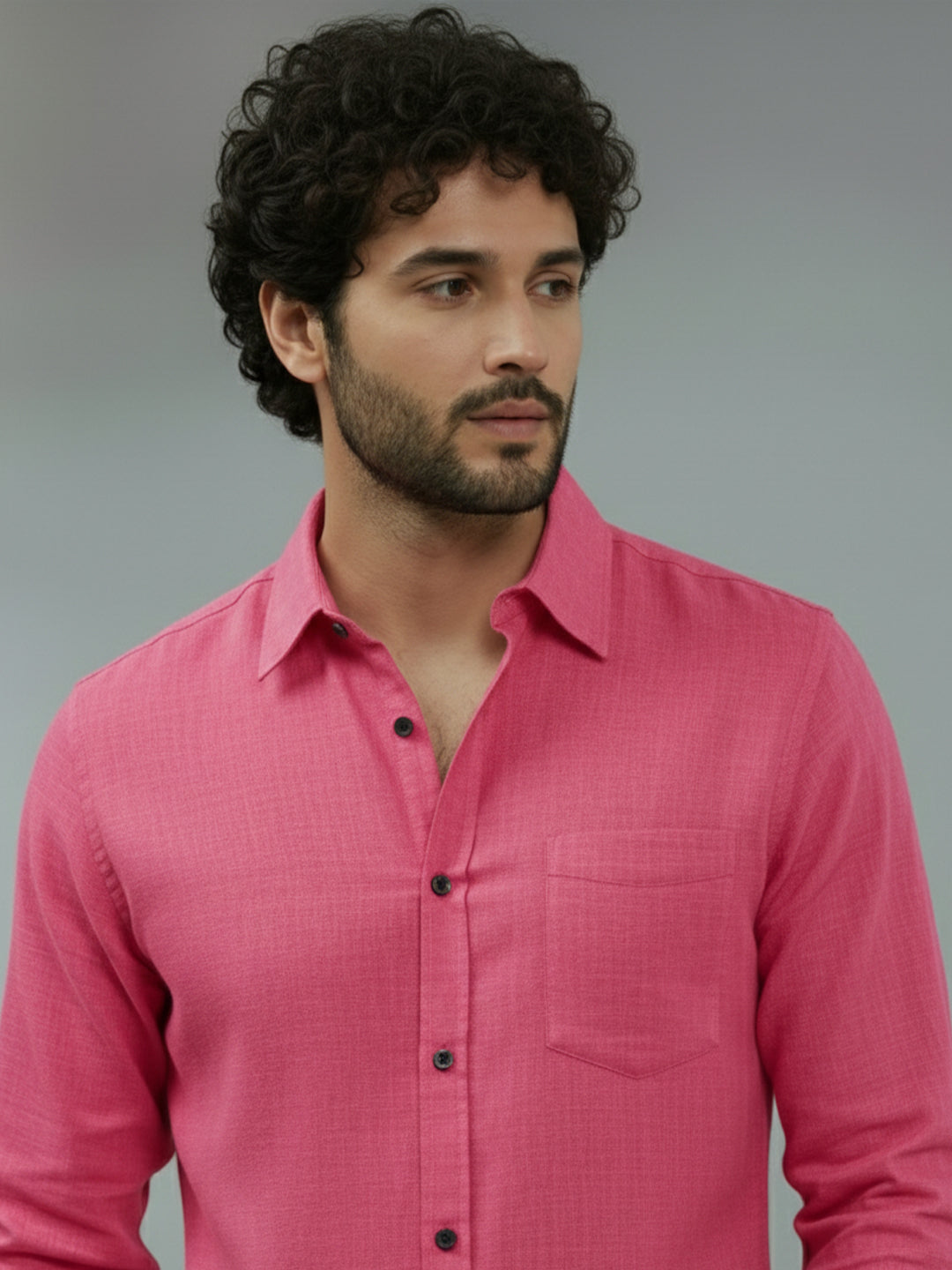 TerraDesi Ruby Regal Solid Cotton Blend Formal Shirt