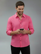 TerraDesi Alabaster Peak Solid Cotton Blend Formal Shirt