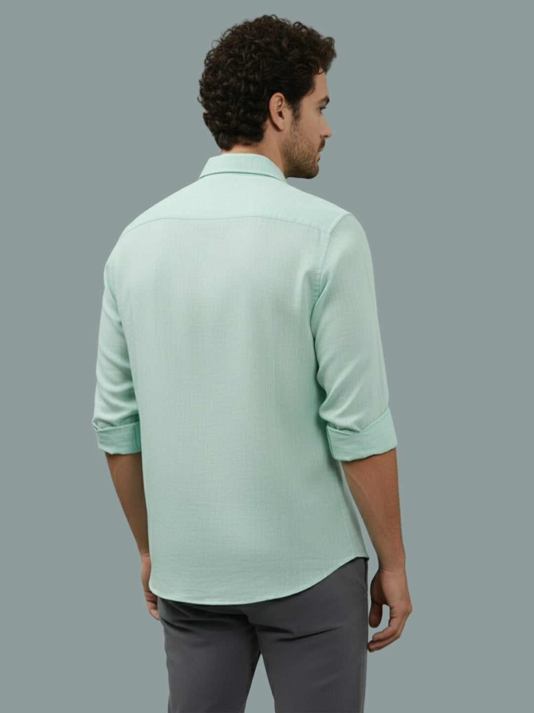 TerraDesi Onyx Stealth Solid Cotton Blend Formal Shirt