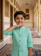 TerraDesi Junior Alabaster Grace Solid Mandarin Shirt