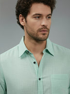 TerraDesi Onyx Stealth Solid Cotton Blend Formal Shirt