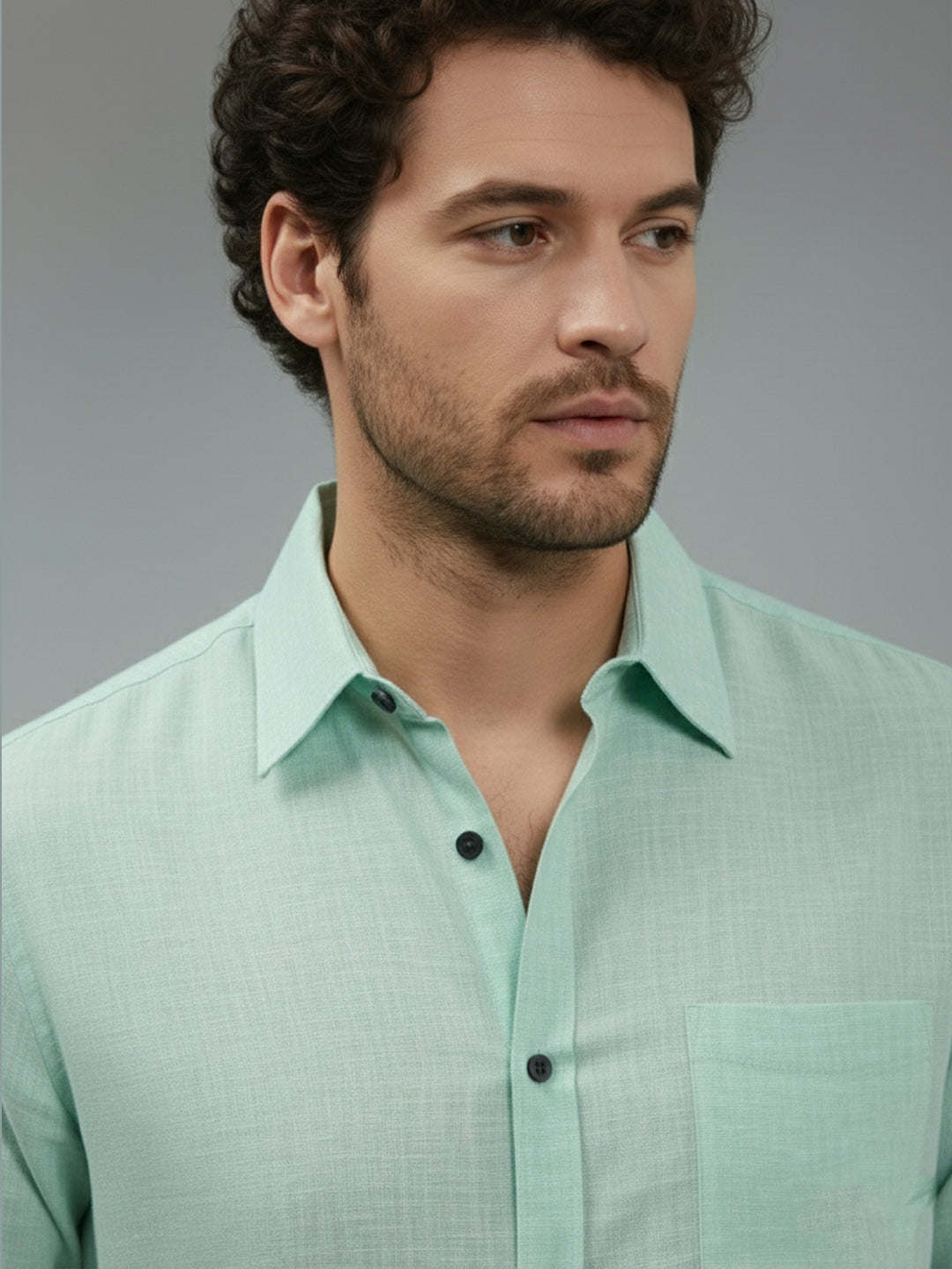 TerraDesi Onyx Stealth Solid Cotton Blend Formal Shirt