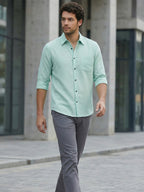 TerraDesi Onyx Stealth Solid Cotton Blend Formal Shirt