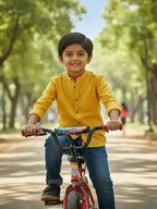 TerraDesi Junior Alabaster Grace Solid Mandarin Shirt