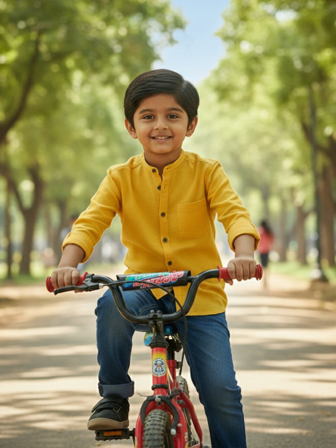 TerraDesi Junior Alabaster Grace Solid Mandarin Shirt