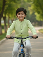 TerraDesi Junior Alabaster Grace Solid Mandarin Shirt