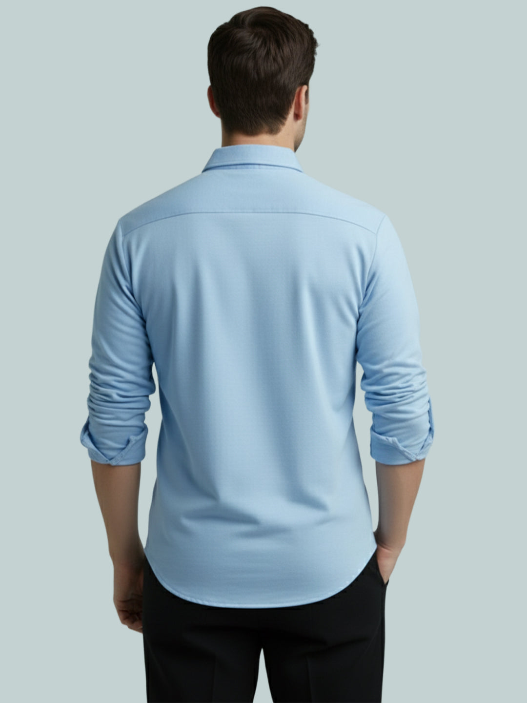 TerraDesi Onyx Midnight Solid Cotton Short Kurta