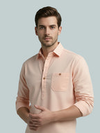 TerraDesi Men's Solid Cotton Short Kurta – Smart Everyday Style (SE88)
