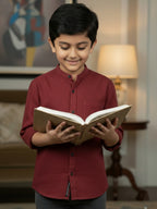 TerraDesi Junior Alabaster Grace Solid Mandarin Shirt