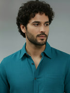 TerraDesi Ruby Regal Solid Cotton Blend Formal Shirt