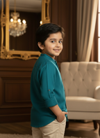 TerraDesi Junior Alabaster Grace Solid Mandarin Shirt