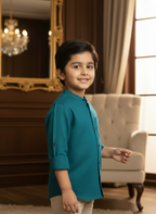 TerraDesi Junior Alabaster Grace Solid Mandarin Shirt