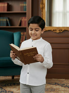 TerraDesi Junior Alabaster Grace Solid Mandarin Shirt