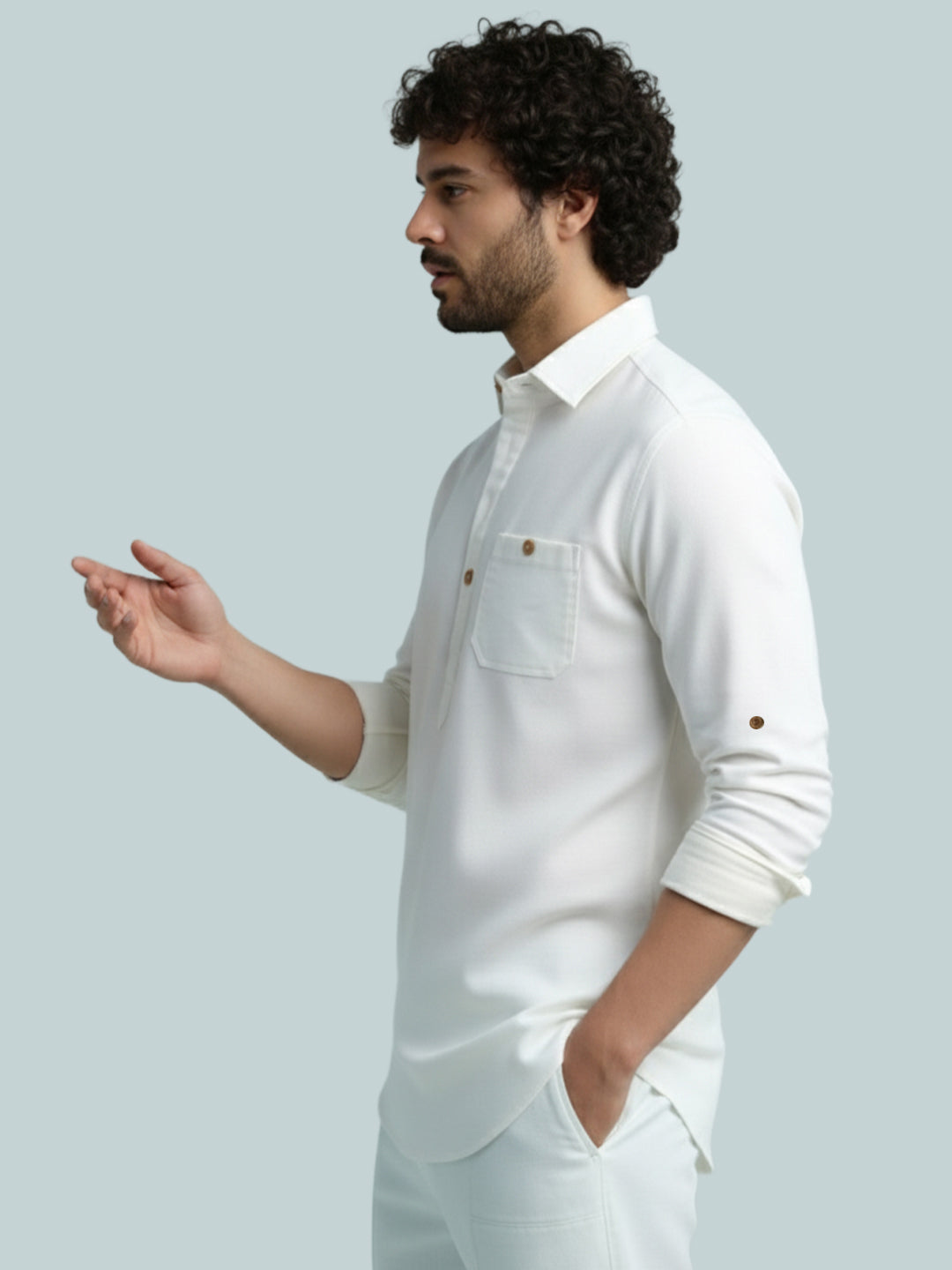 TerraDesi Modern Cotton Kurta for Men – Casual Ethnic Essential (SE86)