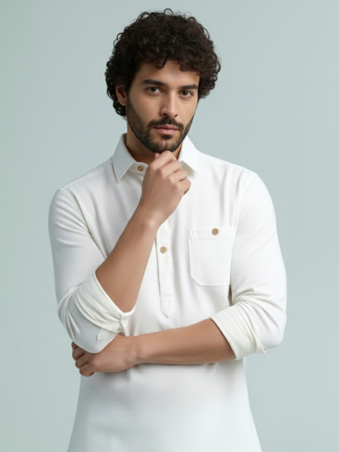 TerraDesi Modern Cotton Kurta for Men – Casual Ethnic Essential (SE86)