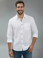 TerraDesi Alabaster Peak Solid Cotton Blend Formal Shirt