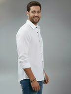 TerraDesi Alabaster Peak Solid Cotton Blend Formal Shirt