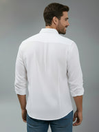 TerraDesi Alabaster Peak Solid Cotton Blend Formal Shirt