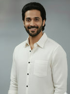TerraDesi Citrine Glow Solid Cotton Blend Formal Shirt