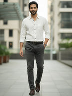 TerraDesi Citrine Glow Solid Cotton Blend Formal Shirt