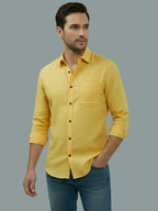 TerraDesi Saffron Ember Solid Cotton Formal Shirt